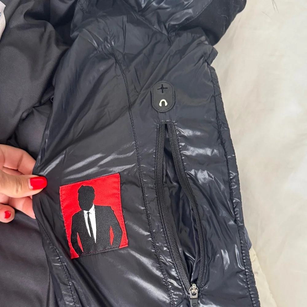 Rossignol Dark Blue and White Puffer Jacket with Fur Hood - Picture 12 of 12